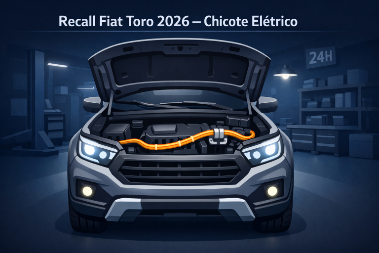 recall da Fiat Toro 2026 por risco de incêndio no chicote elétrico,