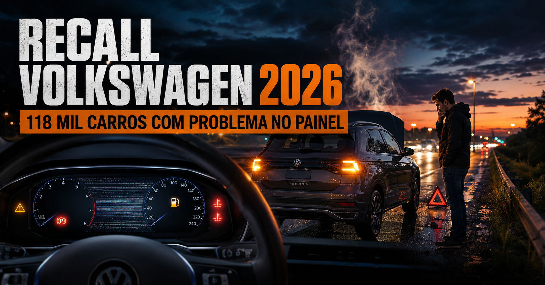 Recall Volkswagen 2026 - Painel de instrumentos com falha em Polo, T-Cross, Nivus, Virtus e Tera